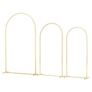 Arche De Mariage-Duoku-Lot De 3-2,2m-2 M-1,8m-Support De Fond Arche-Structure Solide En M&eacute;tal-Pour D&eacute;coration De Mariage-Dor&eacute;e - Neuf
