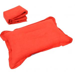Oreiller Gonflable Pliable Pour Voyage En Plein Air, Coussin D'air, Appui-Tete Pour Camping-Car, Voiture, Avion (Orange) - Neuf
