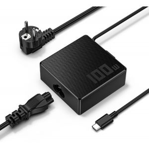 THEF-Chargeur Rapide USB C 100W pour Lenovo, HP, Dell, MacBook Pro, ASUS, Acer, Samsung, Huawei, Xiaomi Air, Chargeur d'ordinateur Portable de Type C 20V 5A - Neuf