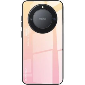 Kal-Coque Pour Honor Magic 5 Lite 5g (Magic5 Lite) / X9a, Etui Dégradé De Couleur Verre Trempé Back Coque + Souple Silicone Tpu Case Cover Protection Antichoc Housse (Blond/Rose) - Neuf