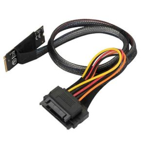 M2TO8639 Câble adaptateur M.2 M-Key vers U.2 SFF-8639 avec connecteur SATA 15 broches femelle - Neuf