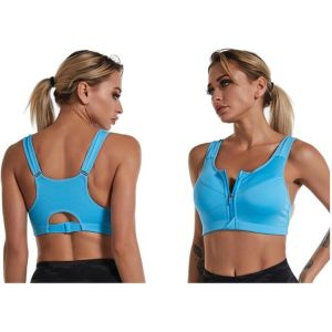 Soutien-Gorge De Sport À Fermeture Éclair Sur Le Devant Soutien-Gorge De Sport De Soutien Sans Fil Réglable Pour Femmes Soutien- Gorge De Yoga À Fort Impact Athletic Gym Running Fitness Yoga Tops - Neuf