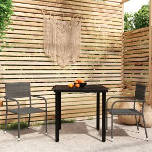 Prolenta Premium - Ensemble &Agrave; Manger De Jardin 3 Pcs Gris - Neuf