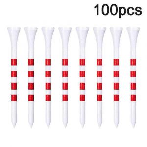 100 Départs De Golf,Réduire La Friction Et La Rotation Latérale,Tétines De Golf Professionnelles Biodégradables Naturelles Stables Et Durables-70mm-Blanc Rouge - Neuf