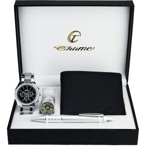 Bnhgc-Coffret Cadeau Montre Homme Noir - Lampe Led - Portefeuille -Stylo - Neuf