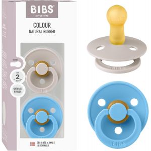 Colour Pacifier Lot De 2 T&eacute;tines Rondes Sans Bpa En Latex De Caoutchouc Naturel,Fabriqu&eacute;es Au Danemark,Taille 2 (6-18 Mois),Champignon/Brise - Neuf