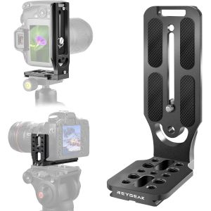 Trépied Vertical Horizontal en L pour Appareil Photo Reflex numérique, Plaque à dégagement Rapide avec clé à vis,Compatible avec Canon Nikon Sony DJI Osmo Ronin Stabilisateur Monopode (Noir) - Neuf