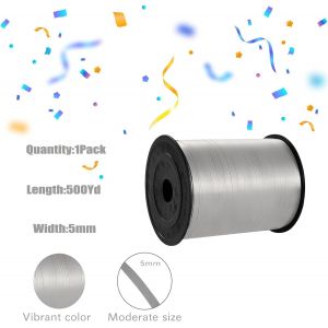 Cauc-Ruban Pour Ficelle De Ballon,500 Yard Ruban Bolduc Lisse Paquet Cadeau Argent Rubans Curling Ballon Pour D&eacute;coratif Cadeau Accessoire De D&eacute;coration&bricolage Et Ballon Mariage Anniversaire Et No&euml; - Neuf