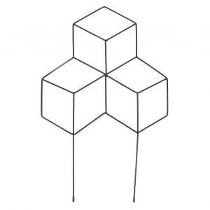 Tuteur metallique noir elegant pour plantes grimpantes, ideal pour les vignes, les rosiers et les pois (62 x 38 cm). - Neuf