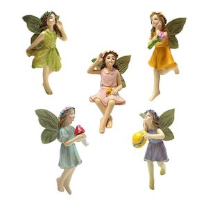 Figurines de fées en résine avec aile de mouche Figurines miniatures de jardin de fées - Neuf