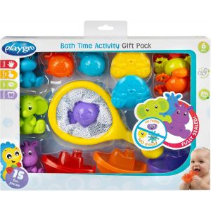 Kal-Bath Time Activity Gift Pack, 15 Pi&egrave;ces, Coffret De Bain Pour B&eacute;b&eacute;, Filet De Rangement, Animaux Et Bateaux, Cadeau &Agrave; Partir De 6 Mois - Neuf