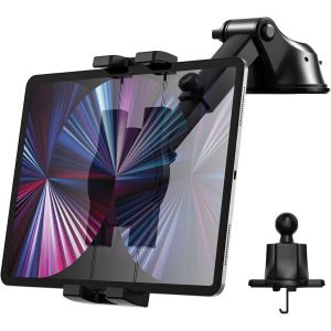 Support Tablette Avant Voiture, Oilacn Universel Support Tablette Tableau de Bord/Pare-Brise/Grille Aeration avec Ventouse et Bras T&eacute;lescopique pour iPad Pro Air Mini, Galaxy, iPhone (4-12,9"") - Neuf