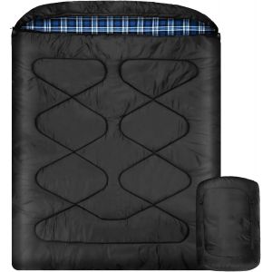 Letnerny-Sac De Couchage Double Couche En Flanelle De Coton D'hiver, 2 Personnes Imperméable À L'eau Sac De Couchage, Grand Sac De Couchage Pour Les Familles Ou Les Couples Voyage De Camping Par Temp - Neuf