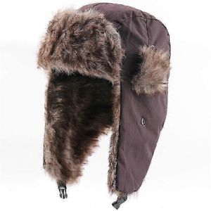 Réchauffement D'hiver Hommes Et Femmes Imperméables,Résistants Au Froid,Masque De Protection Des Oreilles Chapeaux De Ski (Marron) - Neuf