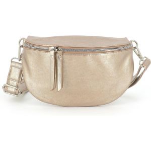 SJZG-Sac Banane Bandouli&egrave;re Femme Iris&eacute; - Porte Epaule Crois&eacute; Ou Devant Poitrine Ultra L&eacute;ger - Brillant Similicuir Souple - Mode Et Chic - Dor&eacute; M&eacute;tallis&eacute; - Neuf