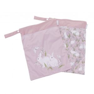 Lot De 2 Sacs A Langer Suspendus, Impermeables, Doubles Poches, Fermeture Eclair, Sac De Rangement Pour Vetements De Bebe, Motif Lapin - Neuf