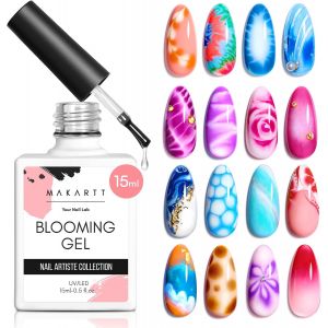 Nsiecd-Makartt Clear Blooming Gel 15 Ml Vernis Uv Led Soak Off Pour L'effet D'&eacute;talement, Vernis &Agrave; Ongles En Marbre Dessins D'ongles Pour Kit De Manucure Magique Aquarelle Animal Fleur Bricolage - Neuf