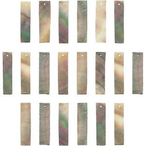 20 Pendentifs Rectangulaires En Nacre D'ormeau Naturelle, Breloques En Nacre D'ormeau Noire, Pendentif En Nacre De Paua Pour La Cr&eacute;ation De Boucles D'oreilles, Bracelets, Colliers Et Bijoux Fantaisi - Neuf