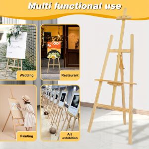 Chevalet en Bois Robuste de 149,86 cm Adapt&eacute; aux Panneaux de Bienvenue de Mariage, Plans de Table, Affiches d'Art et Pr&eacute;sentations de Peintures - Large Base de Table pour D&eacute;corations de Mariage, Cadre en Bois pour Tableau d'Affichage - Neuf