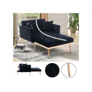 Fauteuil de style moderne, fauteuil inclinable avec dossier r&eacute;glable, fauteuil canap&eacute; pliant (avec structure en fer) - Neuf