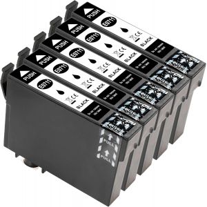 ERYI-Lot De 5 Cartouches D'Encre Compatibles Epson T0711 Pour Epson Stylus Sx510W Dx4000 D120 Sx415 Sx 515 Bx300 - Neuf