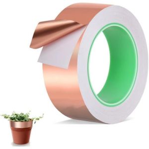 Feuille de Cuivre Anti Limace, 20 MM X 20 M Ruban de Cuivre Contre Les Escargots, Conducteur des Deux Côtés, Emi Blindage Adhésif pour Potager Surélevé, Jardin & Balcon - Neuf