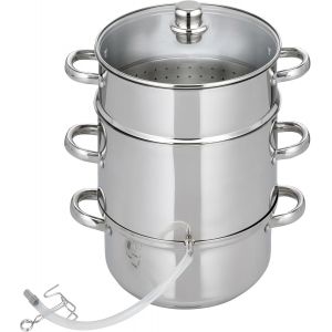Extracteur de jus 26 cm, lot de 5 pi&egrave;ces, extracteur &agrave; vapeur, fond capsul&eacute; &eacute;conome en &eacute;nergie, extracteur de jus pr&eacute;servant les vitamines - Neuf