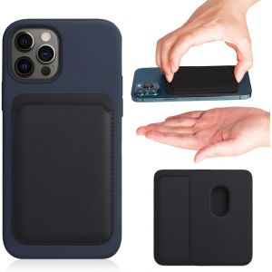 KALANKA-Porte Carte Iphone, Magn&eacute;tique Portefeuille Compatible avec MagSafe pour iPhone 16/15/14/13/12 S&eacute;ries, Porte-Cartes en PU, Stockez 1-2 Cartes (Noir), 1 pi&egrave;ce - Neuf