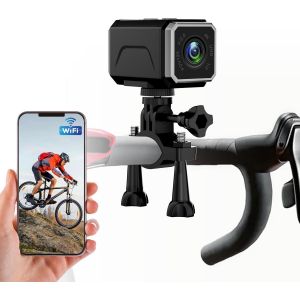 Mevronisshop-Camera Sport Wifi, 4k Stabilization Hotspot Camera Moto, 8-Hour Battery & 140&deg; Wide Angle For Sports And Adventures - Neuf