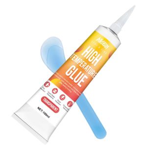 Silicone Haute Temperature,100 Ml Colle Haute Temperature Four,Colle Pour Vitre Four,Colle Refractaire Pour Four À Micro-Ondes,Cuisinière À Induction,Hotte De Cuisine,Translucide - Neuf