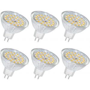 MR16 Ampoule GU5.3 LED 12V 5W Blanc Chaud 3000K,500LM Non Dimmable,Equivalent à 50W Halogène,Ampoule Spot LED MR16 GU5.3 pour Plafonnier,Éclairage Paysager,6 pièces - Neuf
