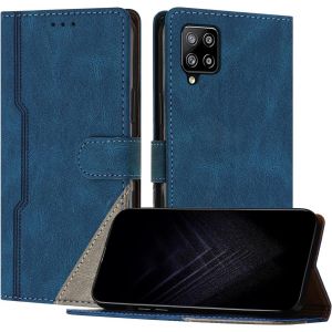 KAL-&Eacute;tui Pour Samsung Galaxy A42 5G, Housse En Cuir Pu Avec [Protection Antichoc Tpu] [Fonction Support] [Porte-Cartes ] Antichoc Magn&eacute;tique Coque Pour Galaxy A42 5G - Bleu - Neuf