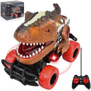 Voiture telecommandee dinosaure pour tout-petits, voiture telecommandee pour enfants de 3 ans et plus, jouets dinosaures - Neuf