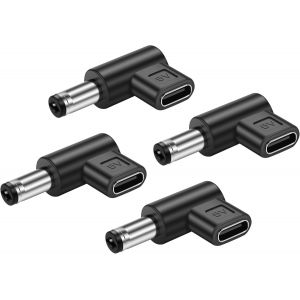 Lot de 4 adaptateurs DC 5,5 x 2,1 mm vers USB C,90° 5 V DC 5521 mâle vers USB type C femelle pour téléphone portable,routeur,alimentation mobile (DC 5,5 x 2,1 mm) - Neuf