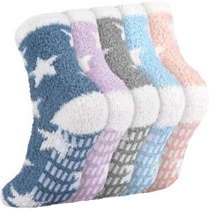 Kalanka-Chaussettes Pantoufles Moelleuses Pour Femmes Thermiques Douillettes Chaude Chaussette Hiver Douces Et Chaudes Corail Pilou-Pilou Chaussette Filles No&euml;l Pour Dames Cadeau - Neuf
