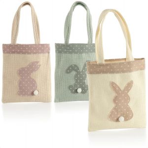 TRAHOO-&reg; 3X Sac Cadeau pour P&acirc;ques - Sac avec Lapin de P&acirc;ques &agrave; Offrir - Joli Sac Cadeau avec Motif de P&acirc;ques (3 pi&egrave;ces - Sac - 3 Couleurs) - Neuf