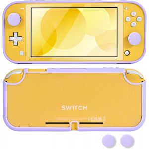Case for Switch Lite,Anti-Scratch Frosted Translucent White Protective Shell Cover PC Shockproof Protector Case with 2 Pcs Thumb Grip Caps,Purple - Neuf