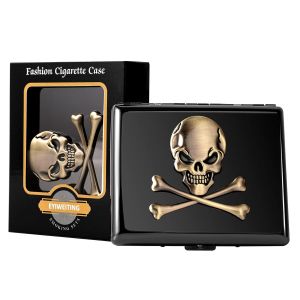 Classic Vintage Metal Cigarette Case for Women and Men, Holds 18-20 Cigarettes 100 mm, RFID Credit Card Holder (20pcs 100's) - Neuf