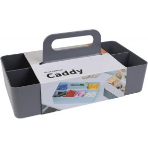 Organisateur Empilable-Caddy Portable Fabriqué en Corée pour Salle de Bain,Bureau,Loisirs Créatifs ou Fournitures Scolaires (Grand Rectangle,Gris) - Neuf