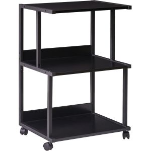 SUBZONAL-Support Noir pour imprimante avec &eacute;tag&egrave;re de Rangement, Table &agrave; 3 Niveaux avec Roues, Chariot Organisateur pour Bureau &agrave; Domicile TPS001B - Neuf