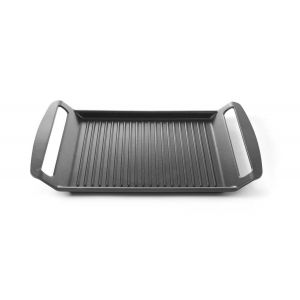 Subzonal-Plaque Plancha &Agrave; Griller, Avec Fond &Agrave; Induction, Grill Pour Plaque De Cuisson &Agrave; Induction, Po&ecirc;le &Agrave; Griller Avec 2 Poign&eacute;es Et Rev&ecirc;tement Antiadh&eacute;sif, 390x260x(H) 35mm, Fonte D'aluminium - Neuf