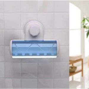 Support à brosse à dents en plastique à ventouse pour salle de bain (13,5 x 10 x 5,5 cm) - Neuf