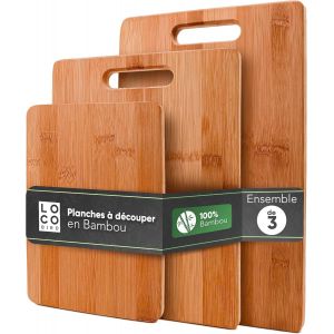 Eryi-Loco Bird Planche À Découper Bois - 33x22cm / 28x22cm / 15x22cm - 3 Pièces Planche A Decouper Bois Cuisine - Cutting Board Bambou - Chopping Board Professionnelle - Neuf