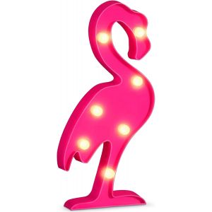 Lampe Led Flamant Rose, Veilleuse Romantique À Piles, Luminaire Décoratif D'intérieur, Idéal Pour Une Chambre D'enfant, Une Fête D'anniversaire Ou Comme Décoration Murale. - Neuf