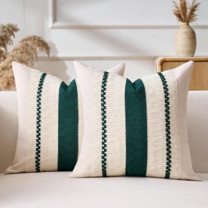 ERYI-Housse De Coussin 40 X 40 Lot De 2 Vert Housse Coussin Canapé Moderne Coussins Décoratifs Boho Motif Pour Chambre Ferme Style Rustique Banquette Canape Decoration - Neuf