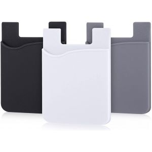 Porte-Cartes / Porte-Monnaie Universel En Silicone Noir Noir Taille Unique - Neuf