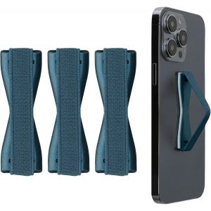 3x Support Doigt Smartphone - Accessoire Doigt Pour T&eacute;l&eacute;phone Portable - Sangle Poign&eacute;e Dos Smartphone - Bleu M&eacute;tal - Neuf