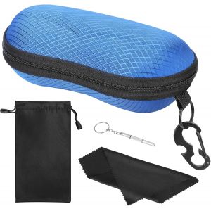 Étui À Lunettes Semi-Rigide, Boîte À Lunettes De Soleil Avec Crochet En Métal, Étui De Protection Pour Lunettes - Neuf