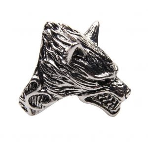 Bague Personnalisee En Alliage Avec Tete De Loup Pour Homme, Accessoire De Bijouterie De Style Retro (18 Mm) - Neuf