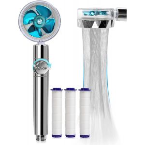 Tête De Douche De Poche, D'économie D'eau Anti-Calcaire, Douche De Tête, Une Forte Pression De L'hélice De La Tête De Douche, Trois-Étape De Système De Filtration Avec 3 Buses Remplaçable - Neuf